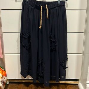 Comme des garçons sheer navy skirt